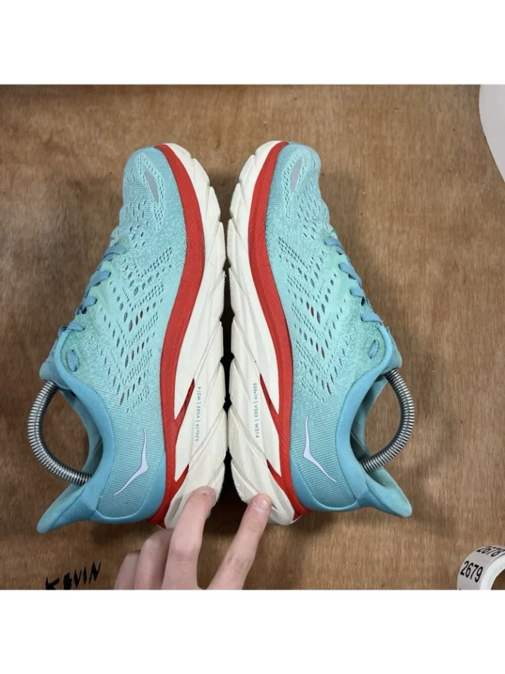 Hoka One One Clifton 8 Women 9.5B Blue Walking Road Running Sneakers Comfort